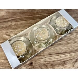 Pier 1 Celestial Y2K Decor Glass Tealight Candle Holder Set Star Glitter Vanilla